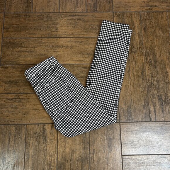 Talbots Black and White Check Velvet High Waist Straight Leg Jeans Size 2 Petite - Picture 4 of 10